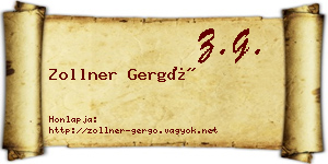 Zollner Gergő névjegykártya